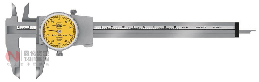 瑞士TESA CCMA-M, 0.01mm帶表卡尺